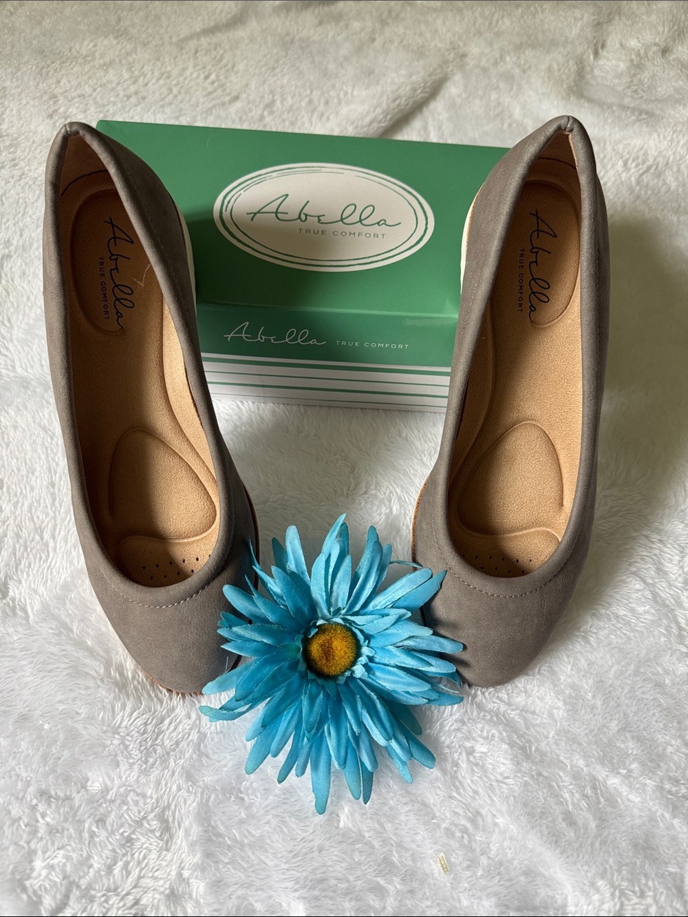 Abella Gray Slip-On Comfort Flats